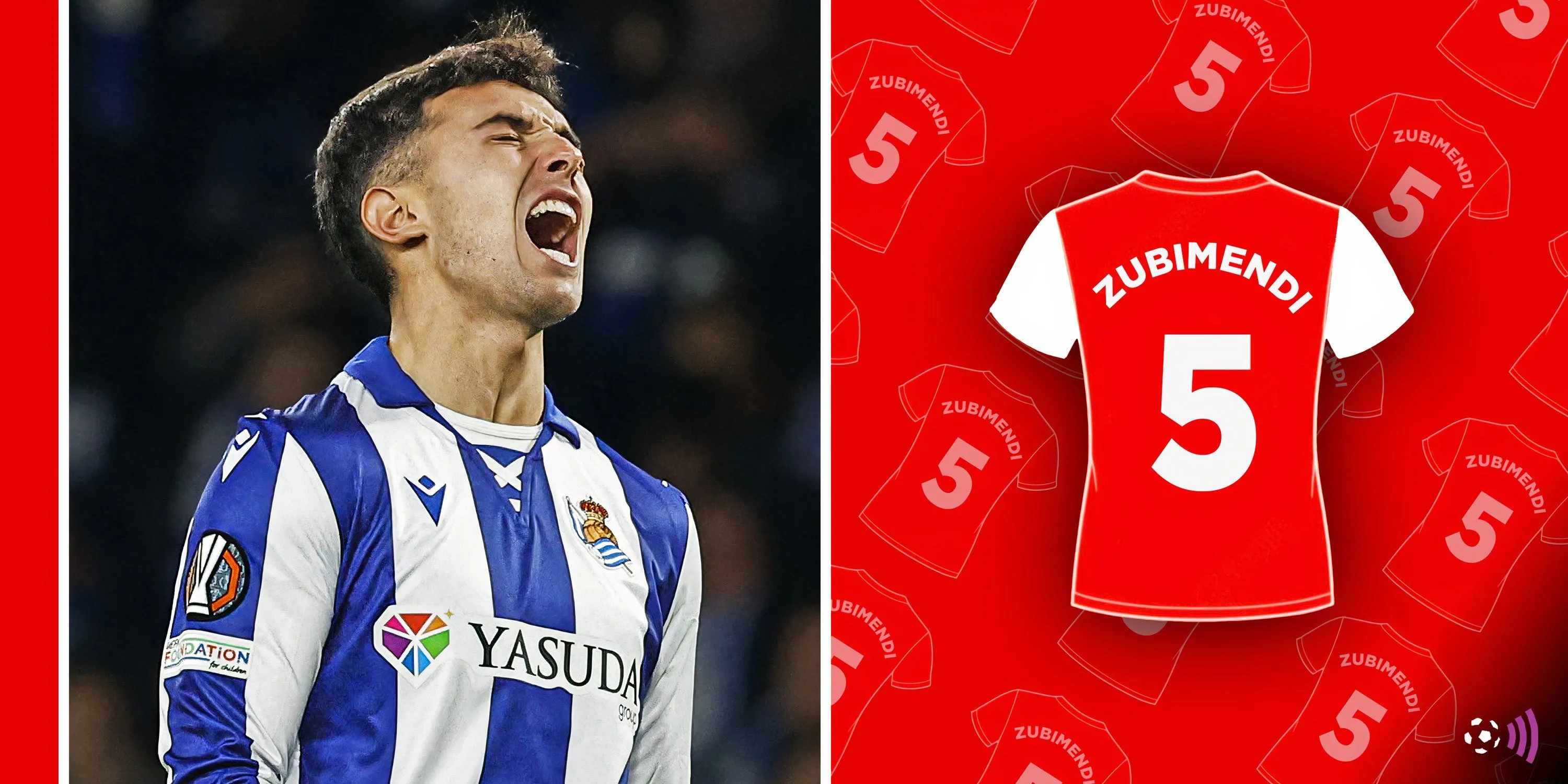 Đồ họa Martin Zubimendi trong áo đấu Arsenal