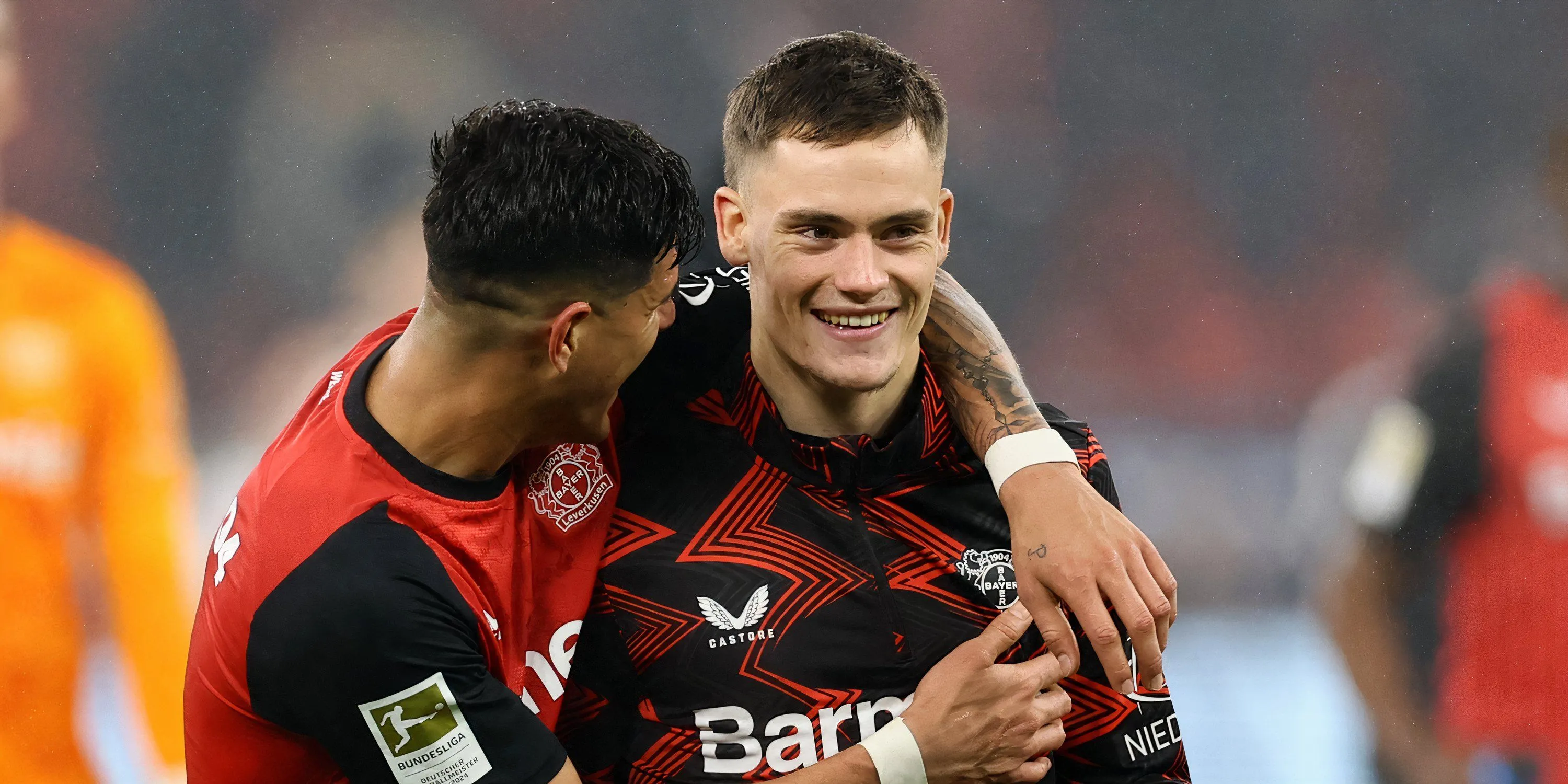 Florian Wirtz ăn mừng bàn thắng cùng Bayer Leverkusen tại Bundesliga