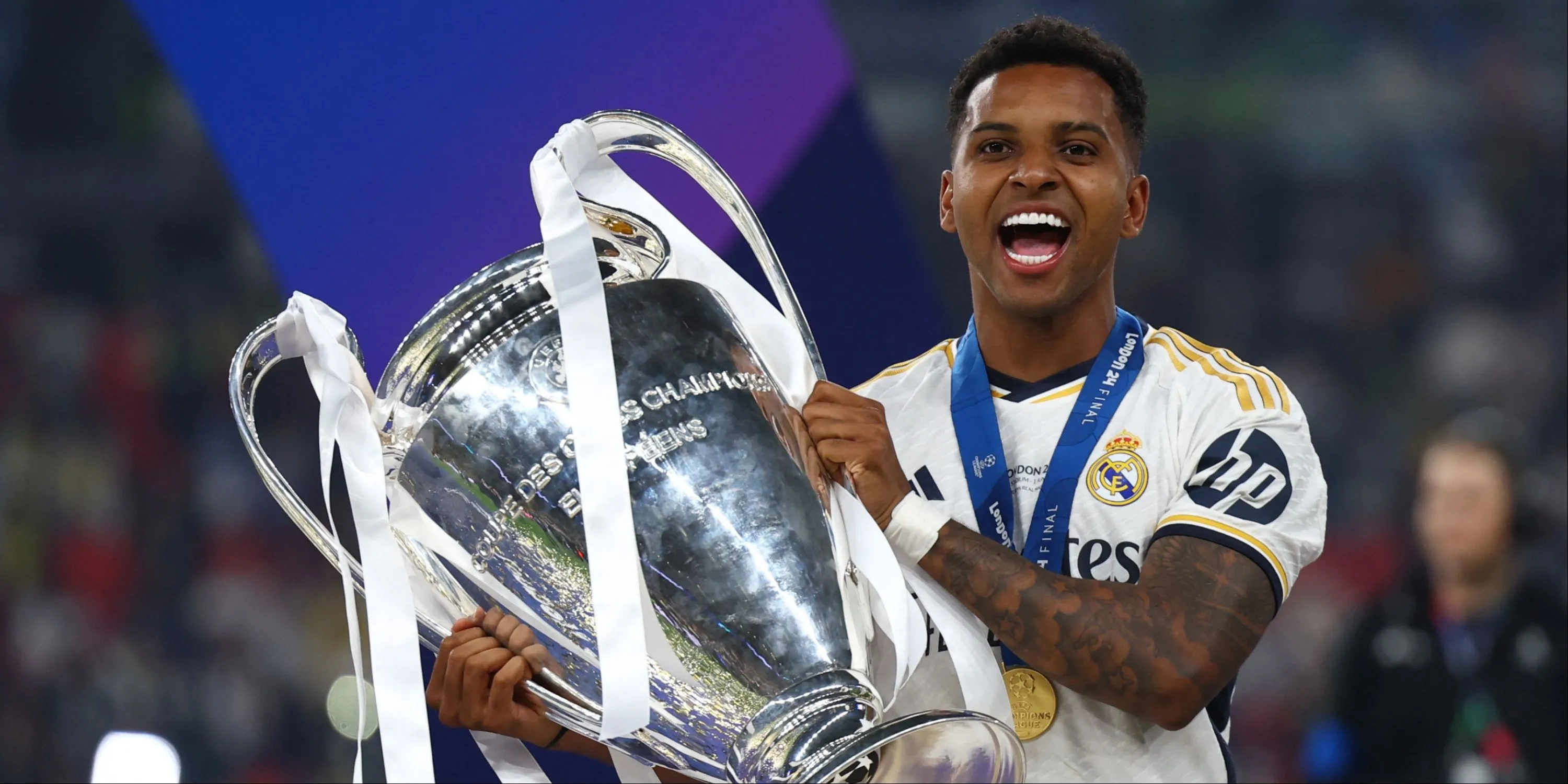 Rodrygo Goes ăn mừng bàn thắng trong màu áo Real Madrid tại đấu trường Champions League