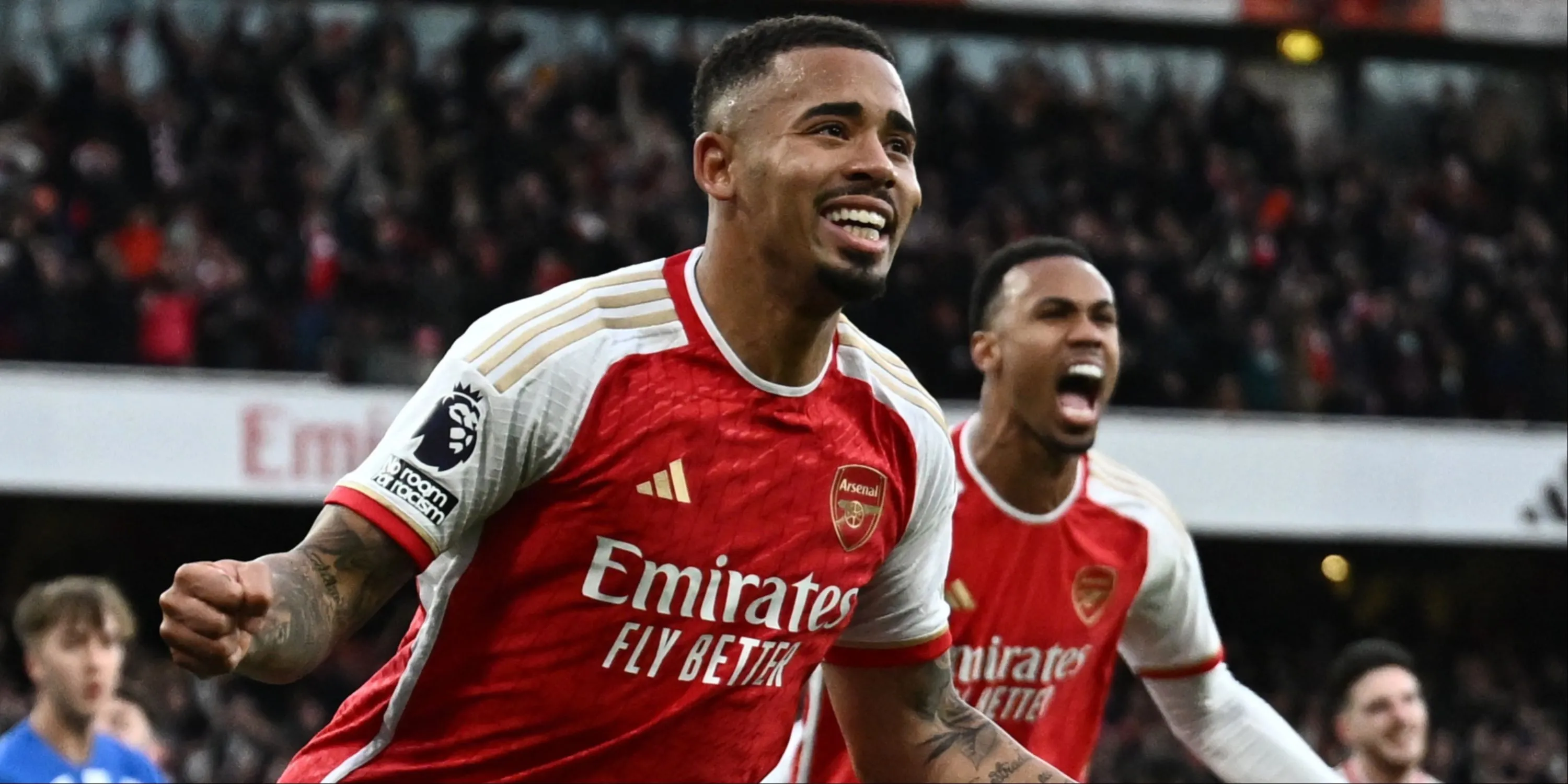 Tiền đạo Gabriel Jesus ăn mừng bàn thắng cho Arsenal