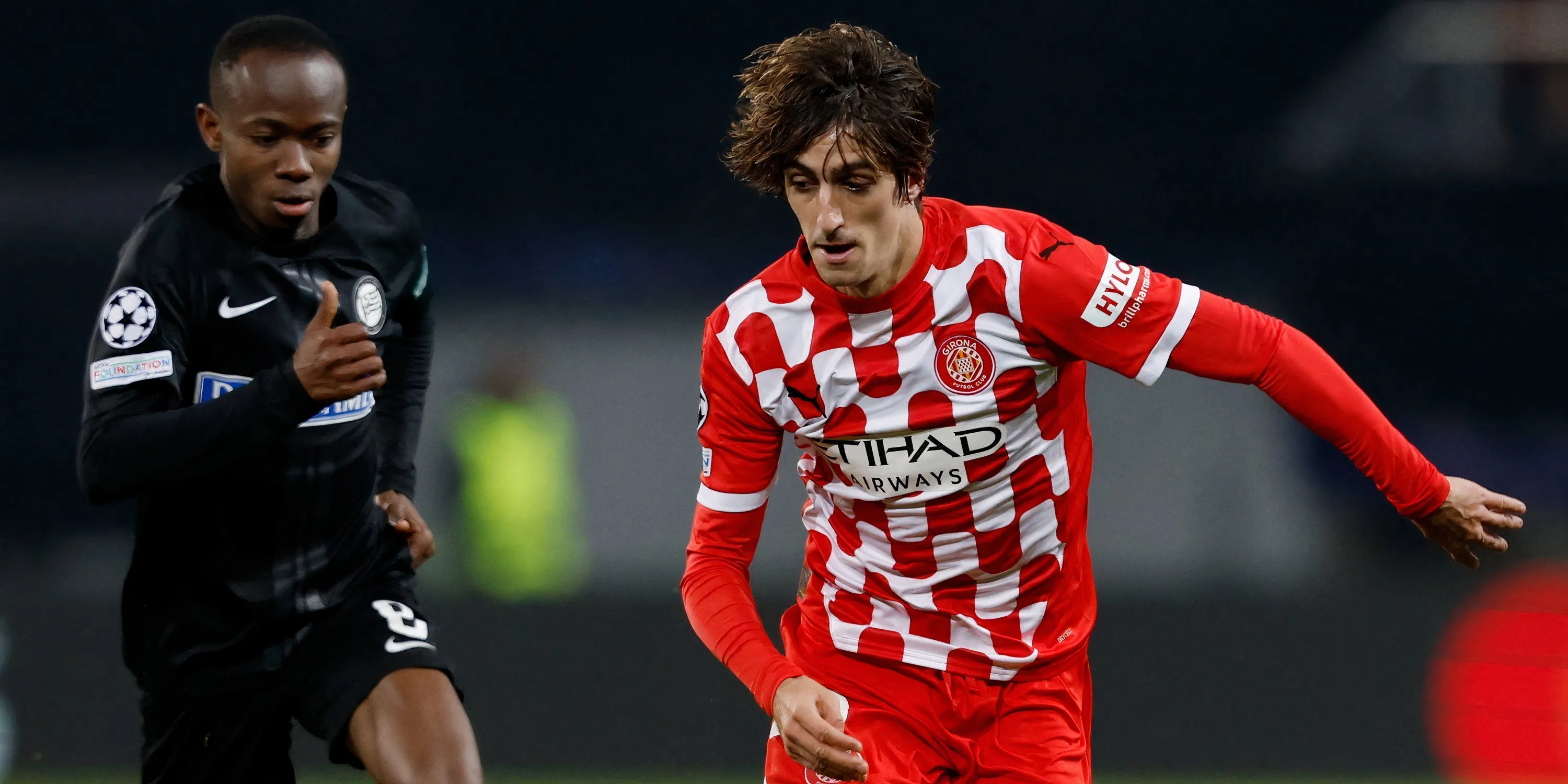 Bryan Gil trong màu áo Girona khi được cho mượn từ Tottenham.