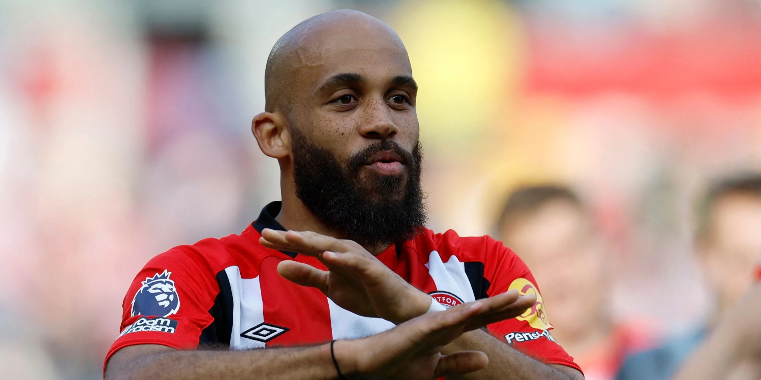 Bryan Mbeumo của Brentford ăn mừng, cầu thủ sắp gia nhập Manchester United