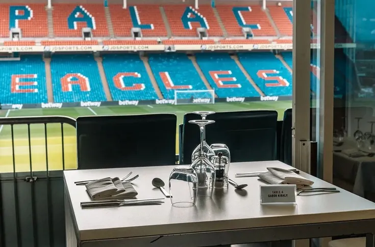 Không gian dịch vụ khách sạn VIP tại Selhurst Park, mang đến trải nghiệm bóng đá đẳng cấp