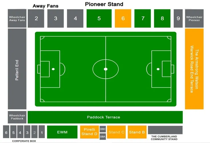 Sơ đồ bố trí chỗ ngồi sân vận động Brunton Park