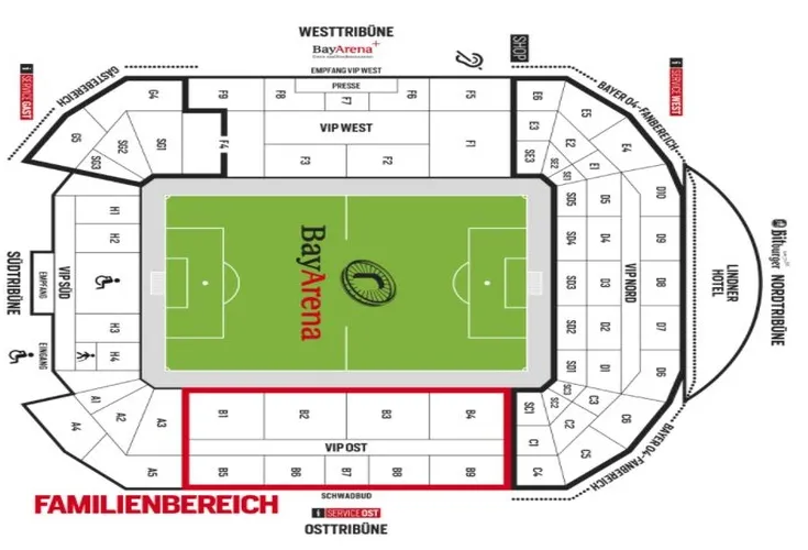 Sơ đồ chỗ ngồi BayArena