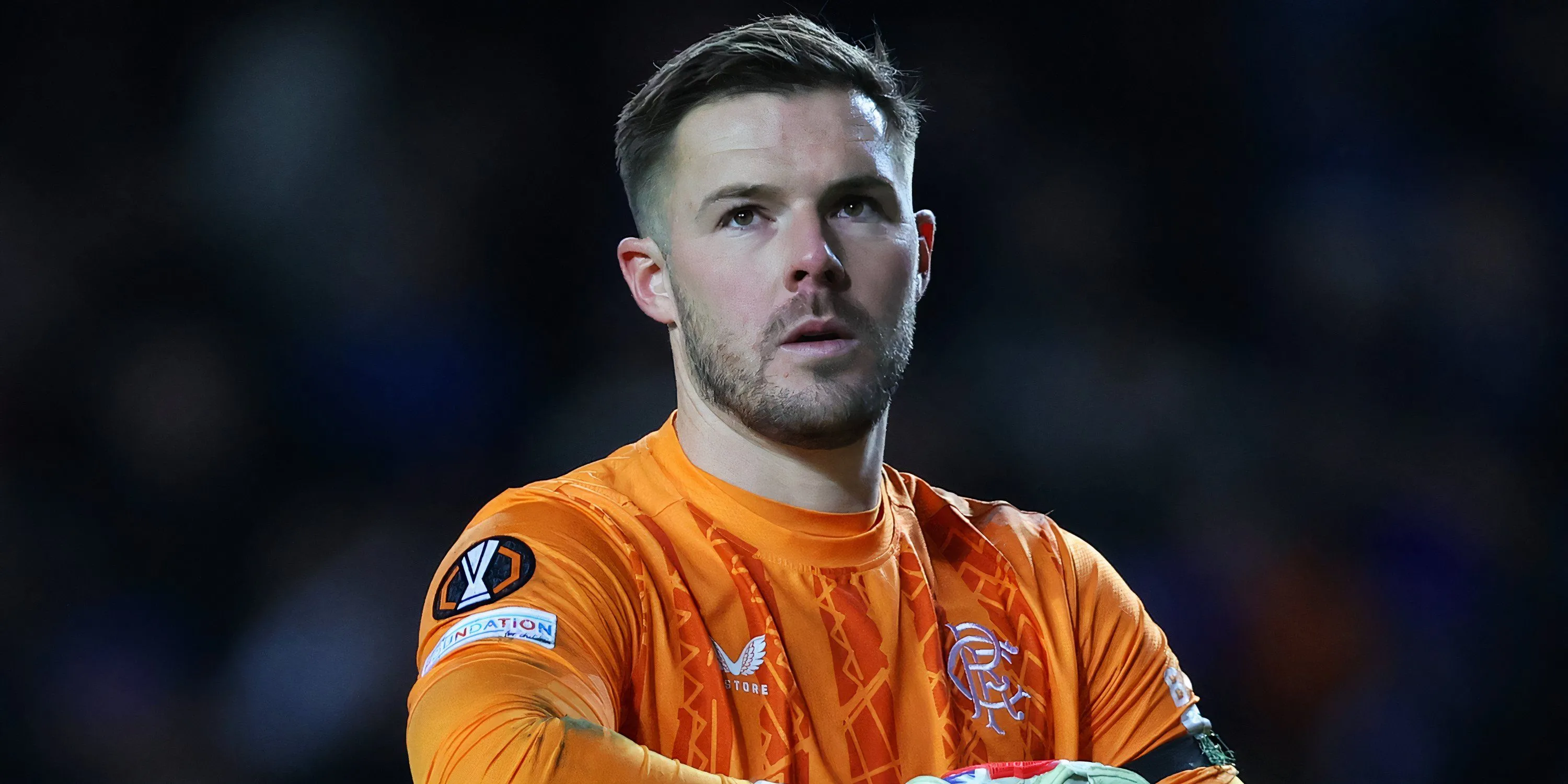 Thủ môn Jack Butland trong một trận đấu tại Europa League cho Rangers