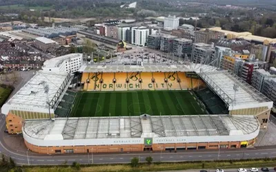 Toàn cảnh sân vận động Carrow Road từ trên cao
