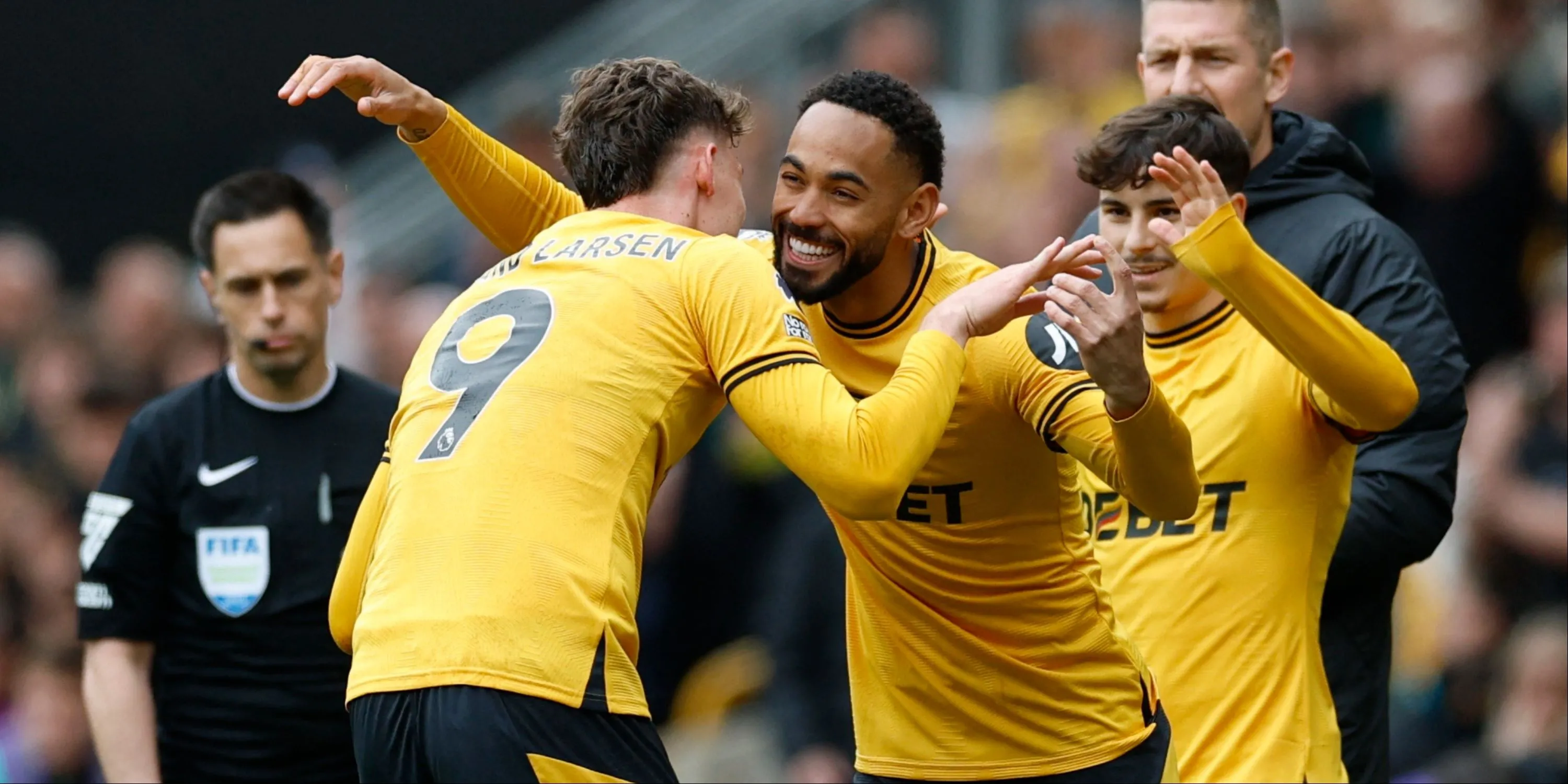 Hình ảnh Matheus Cunha và Jørgen Strand Larsen của Wolves